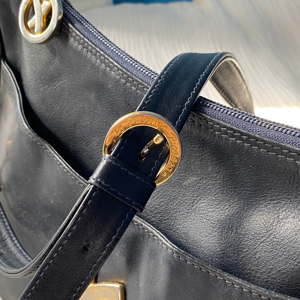 Paloma Picasso Dark Blue Leather Shoulder Bag - Picture 6 of 13